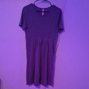 Zenana Outfitters Purple Midi Sundress Casual Short Sleeve